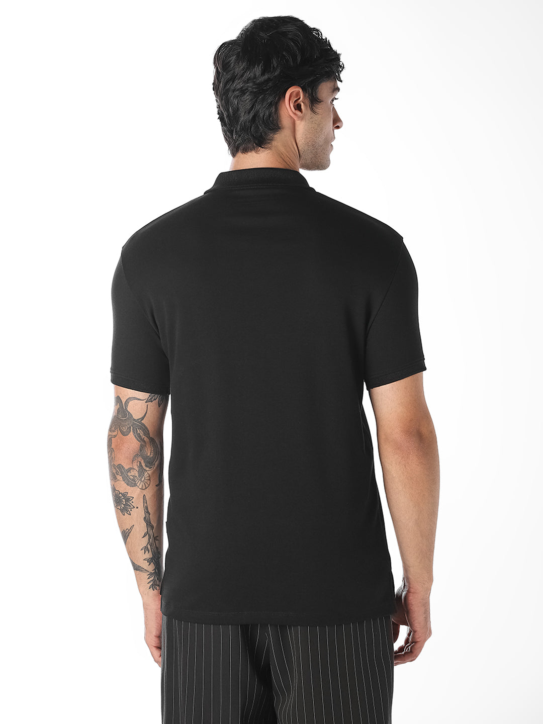 Floral Embroidered Cotton Polo