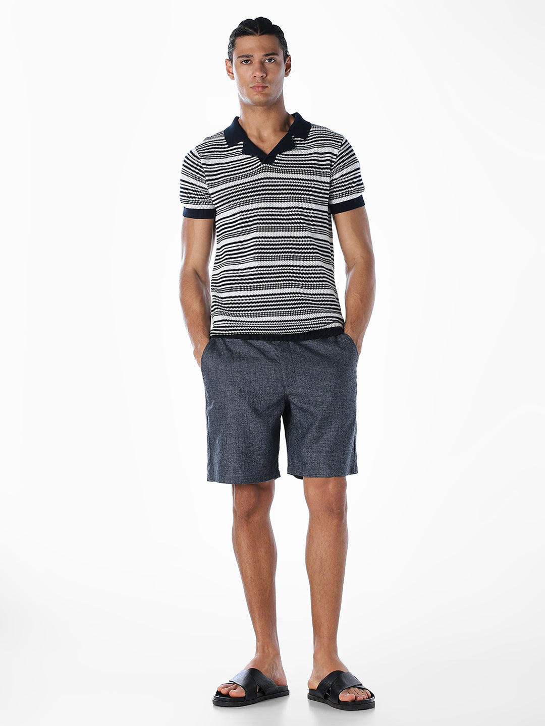 Jacquard Knitted Cotton Polo
