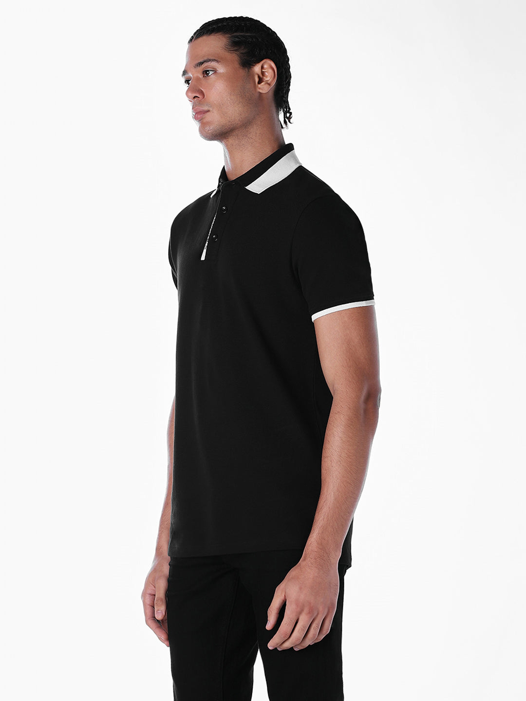 Jacquard Logo Print Cotton Polo