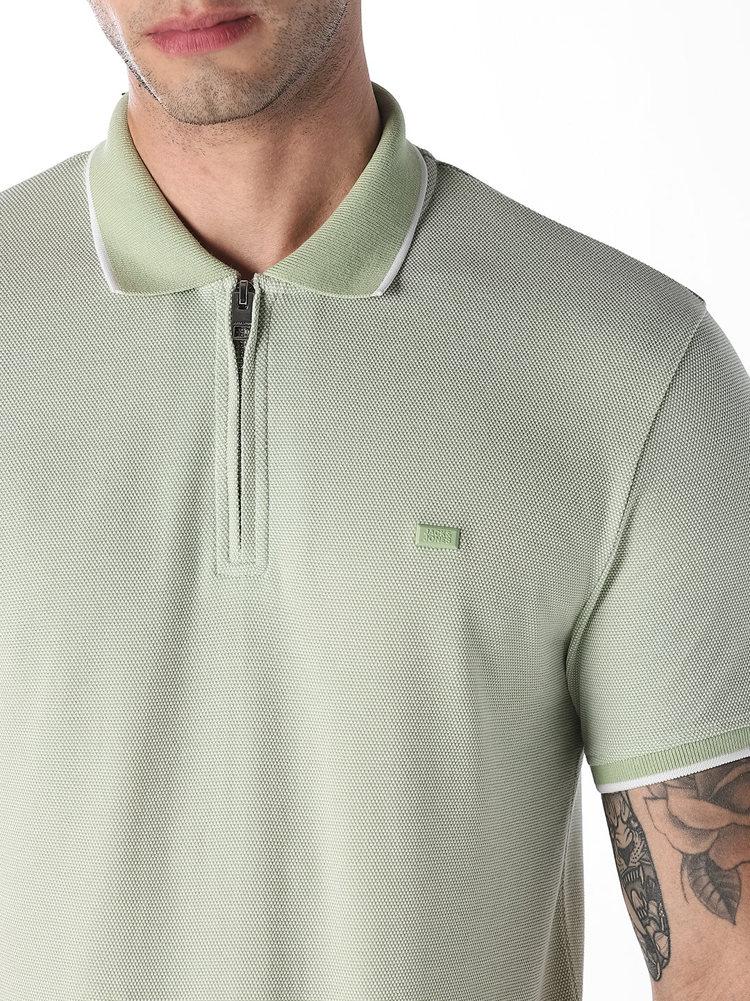 Green Zip-Up Polo