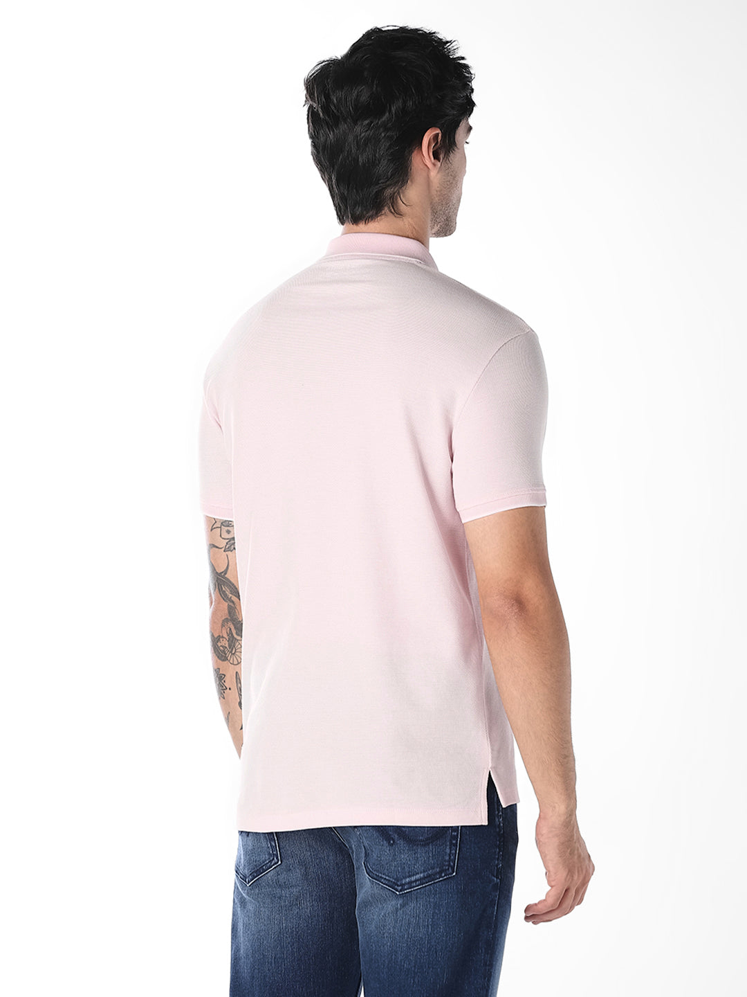 Light Pink Zip-Up Polo