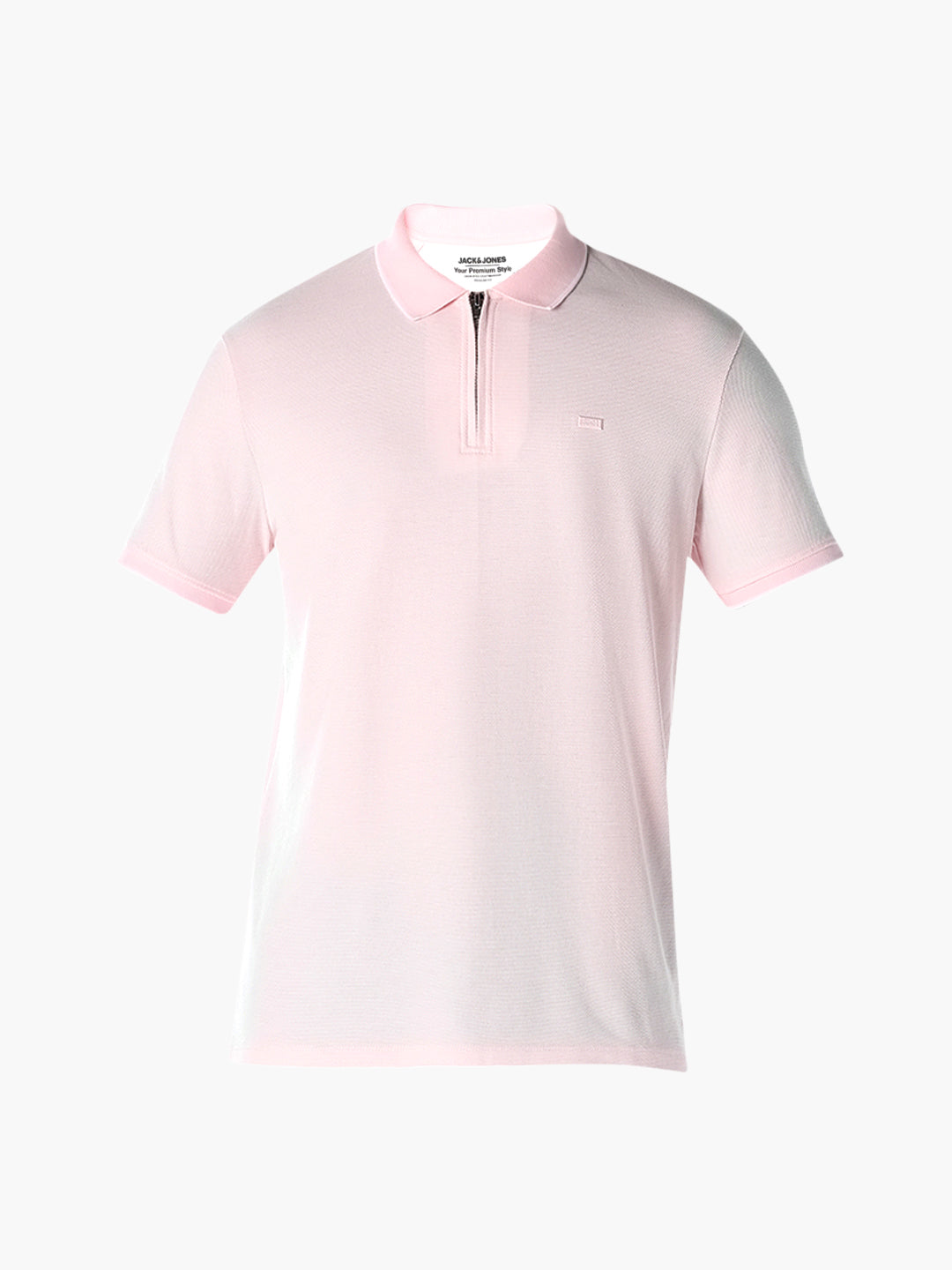 Light Pink Zip-Up Polo