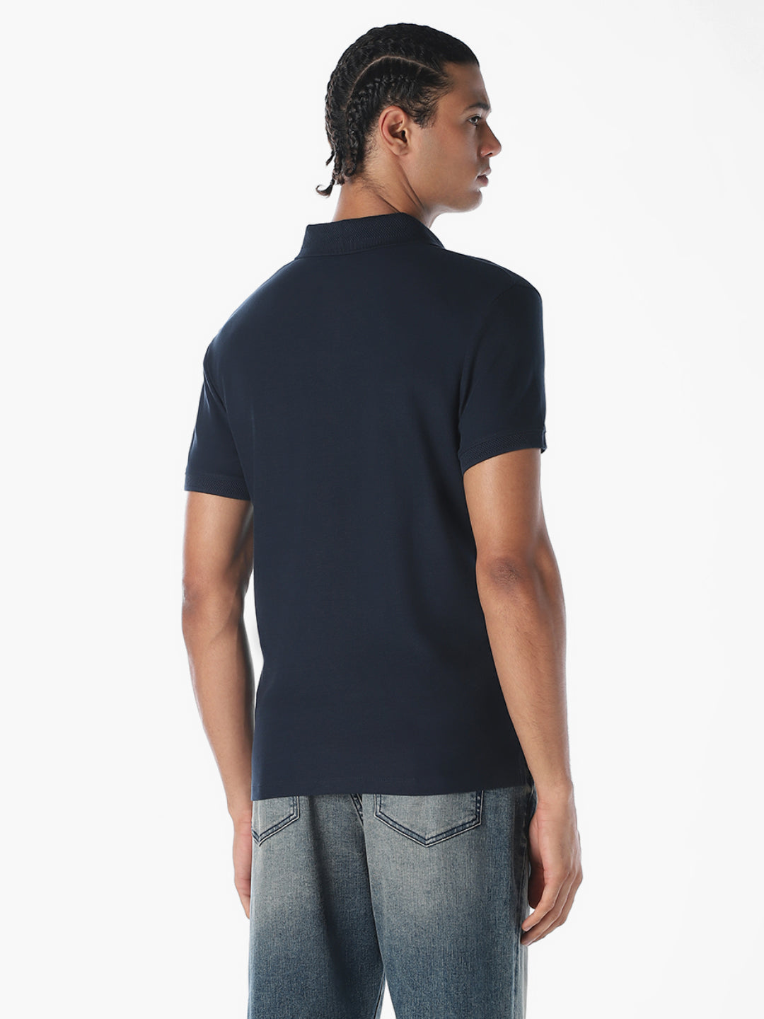 Navy Blue Regular Fit Polo