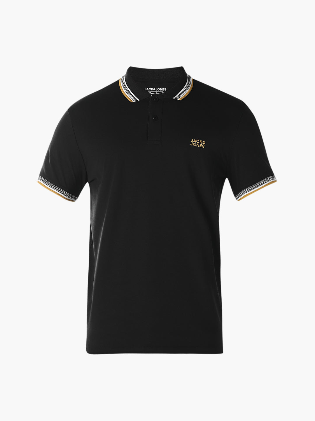 Contrast Tipping Knitted Polo - Black