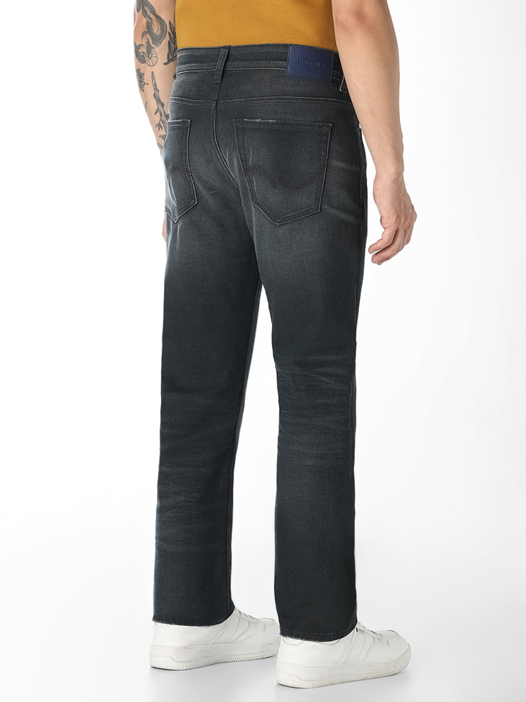Heavily Washed Distressed Regular Fit Jeans
