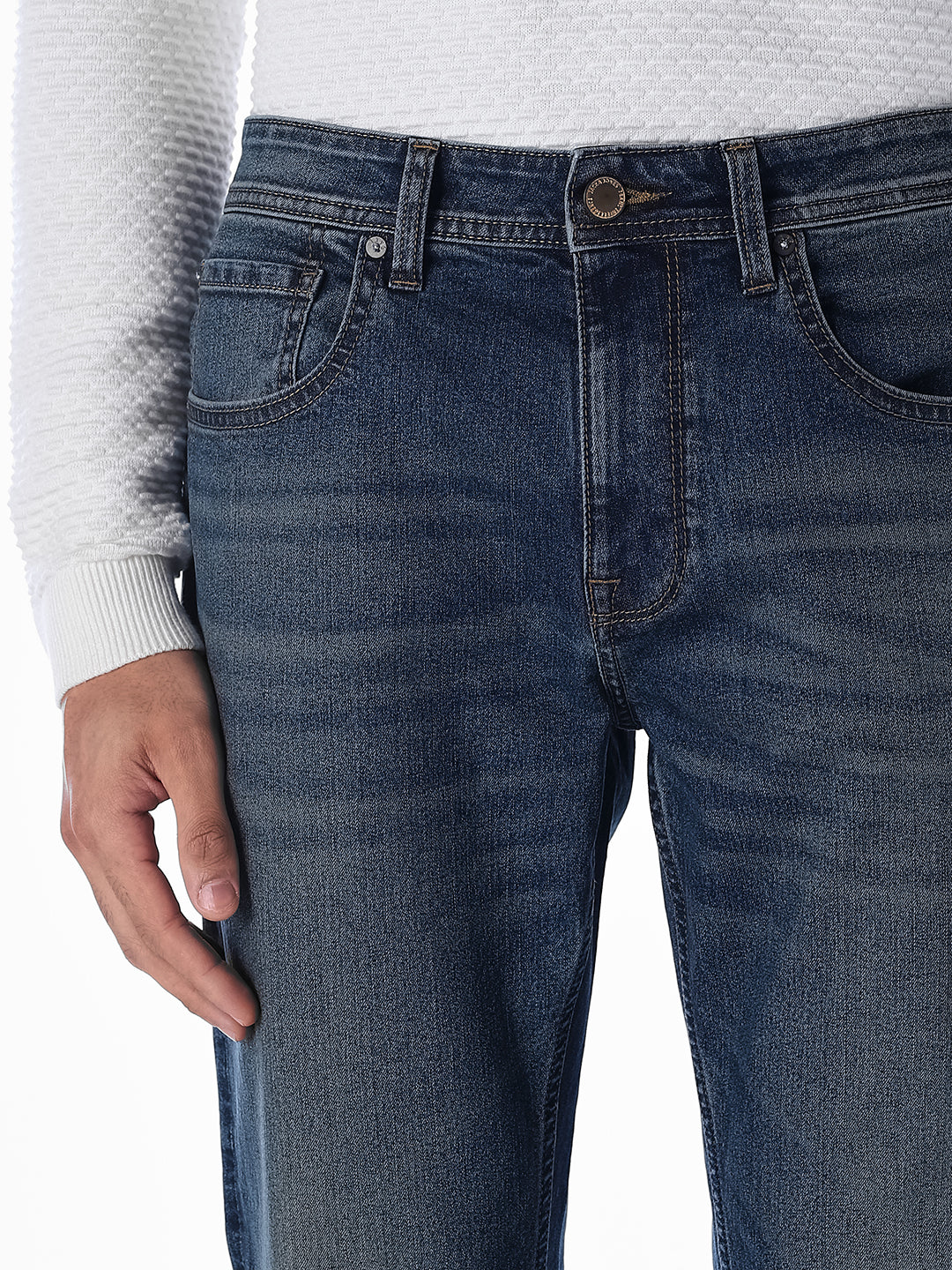 Dark Blue 5 Pocket Bootcut Jeans