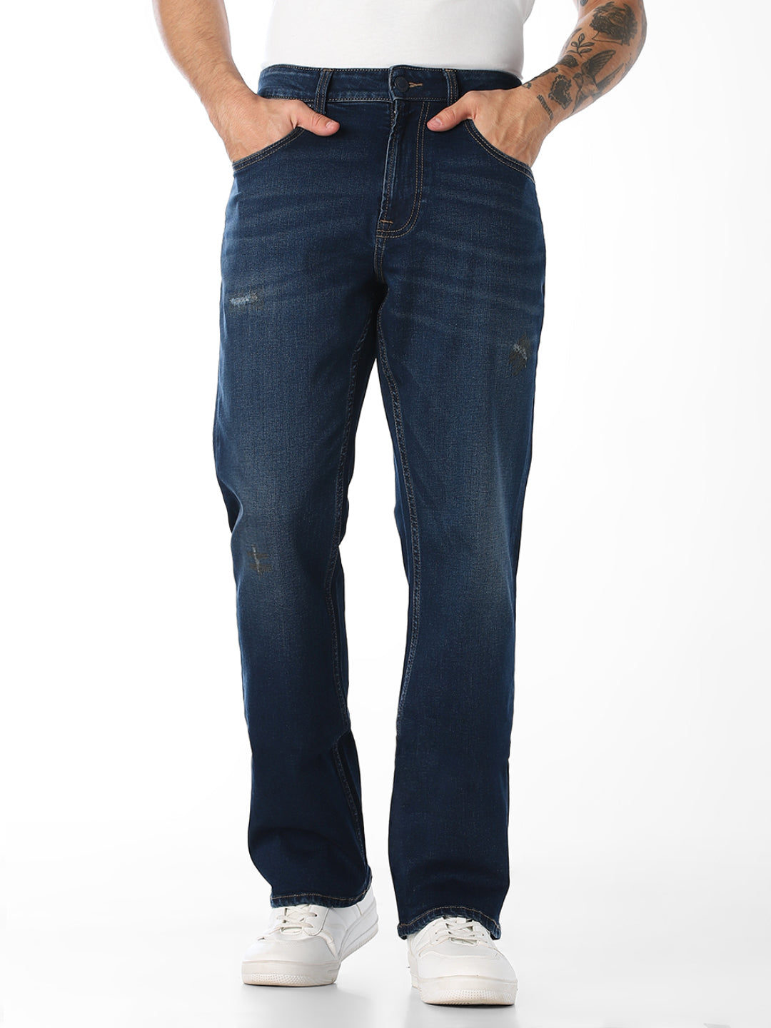 Dark Blue 5 Pocket Cliff Bootcut Jeans