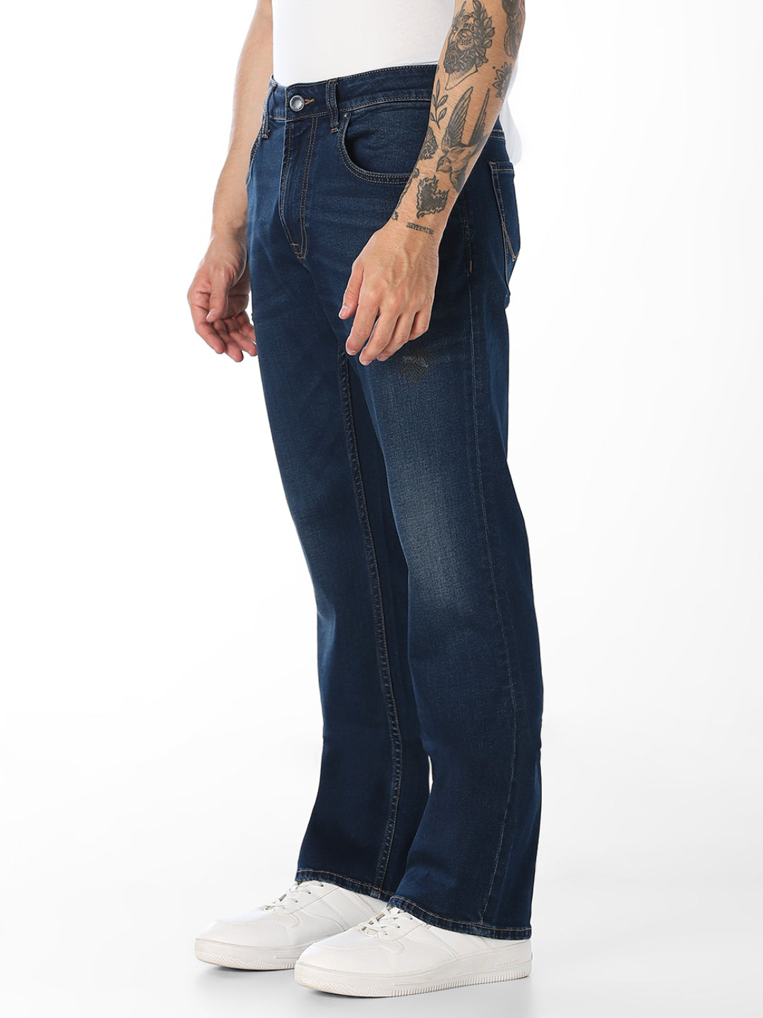 Dark Blue 5 Pocket Cliff Bootcut Jeans