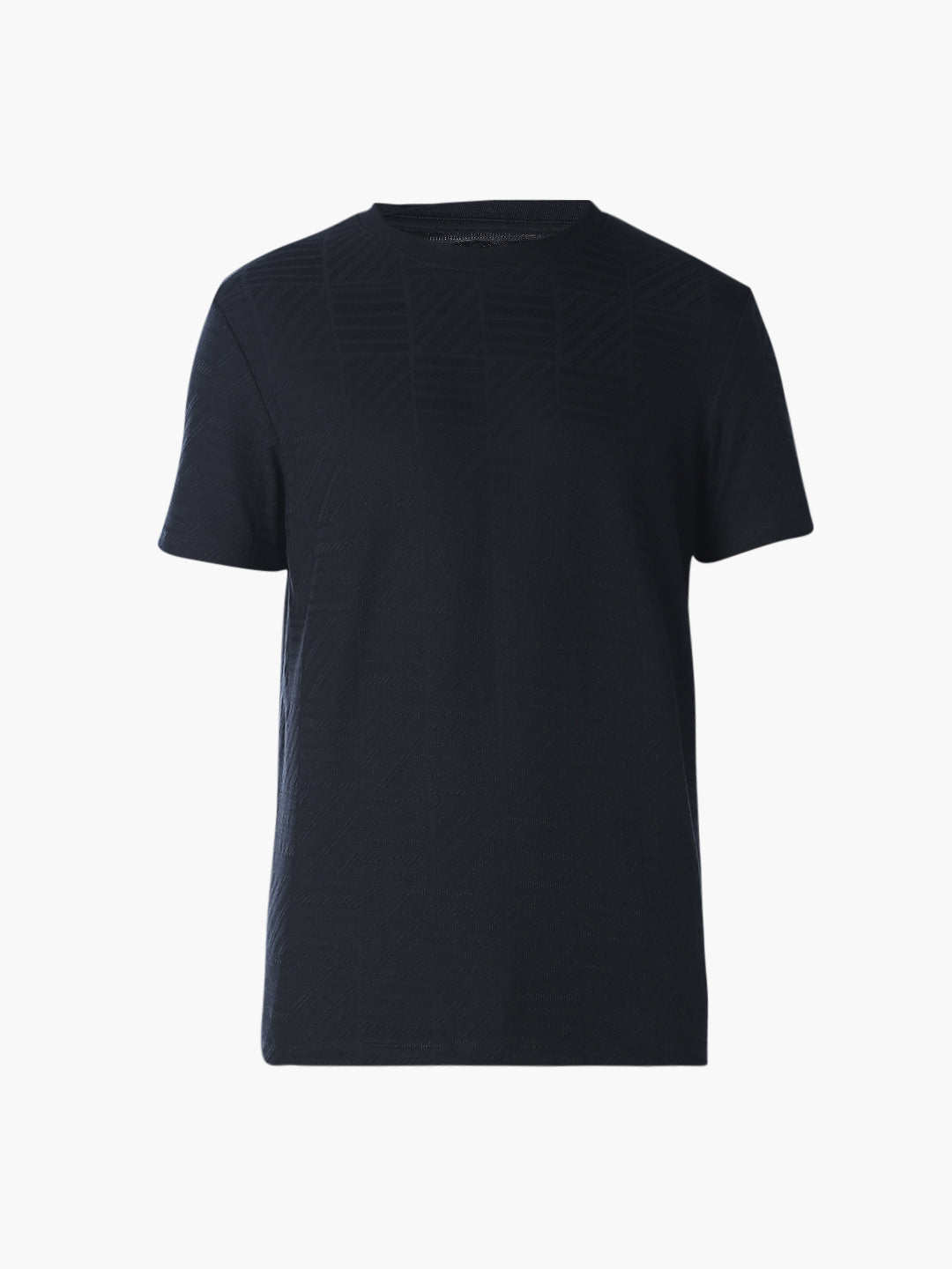 Jacquard Cotton Crew Neck T-shirt