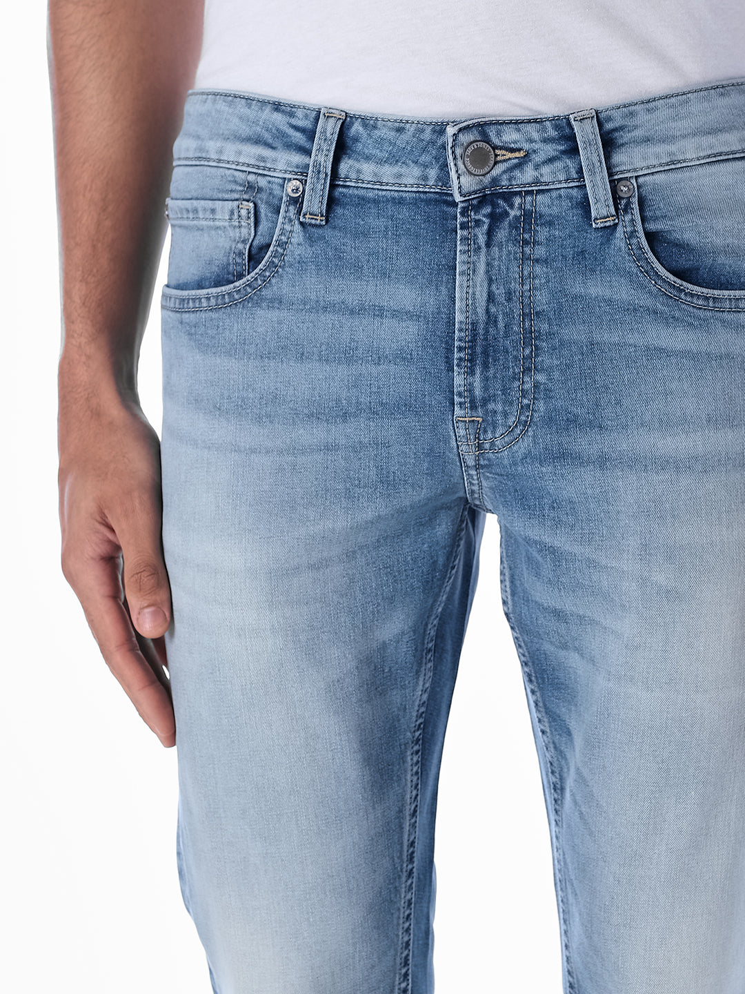 Light Blue 5 Pocket Glenn Slim Fit Jeans