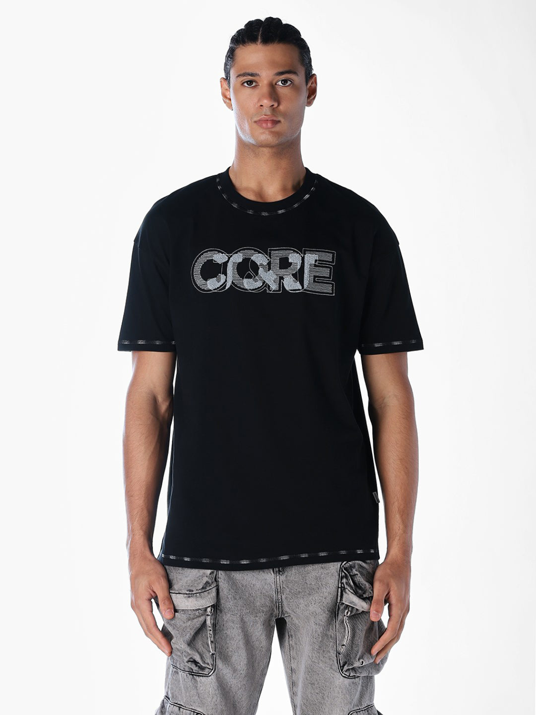 Contrast Stitch Detail Oversized T-shirt