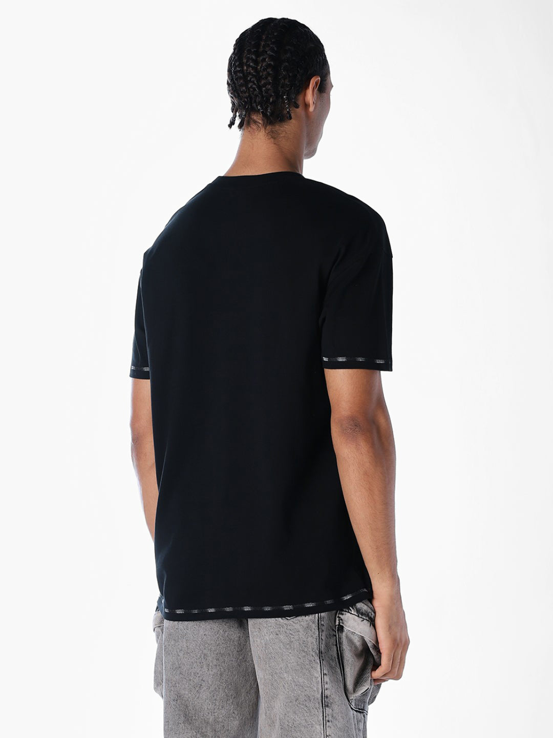 Contrast Stitch Detail Oversized T-shirt