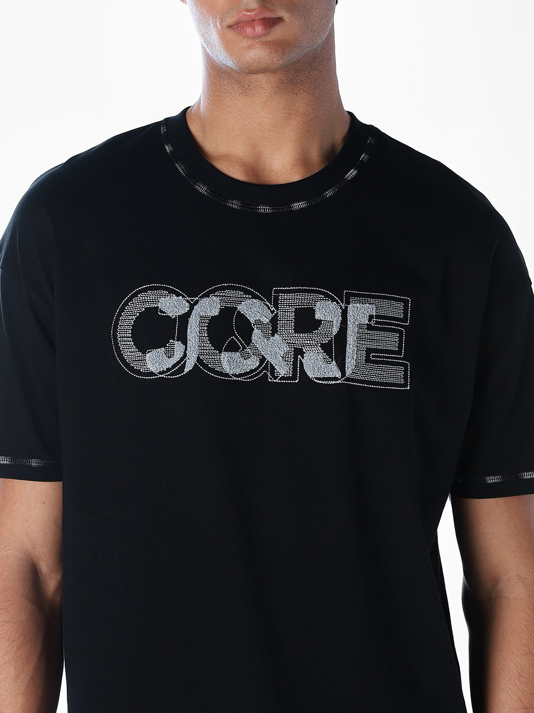 Contrast Stitch Detail Oversized T-shirt