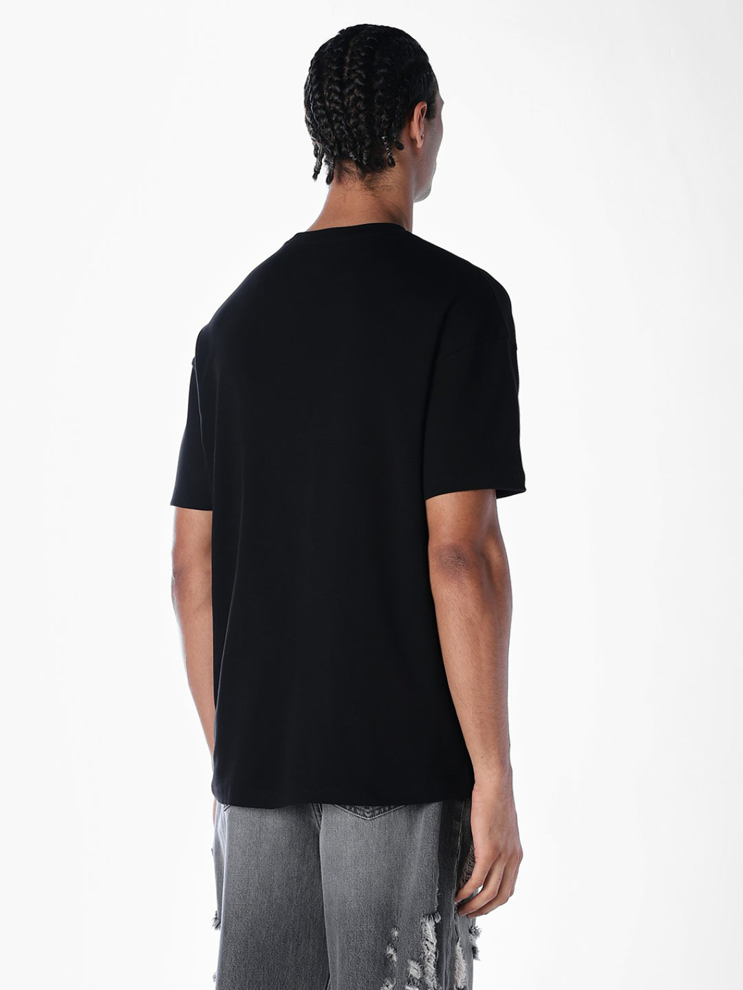 Printed Oversized Black T-shirt