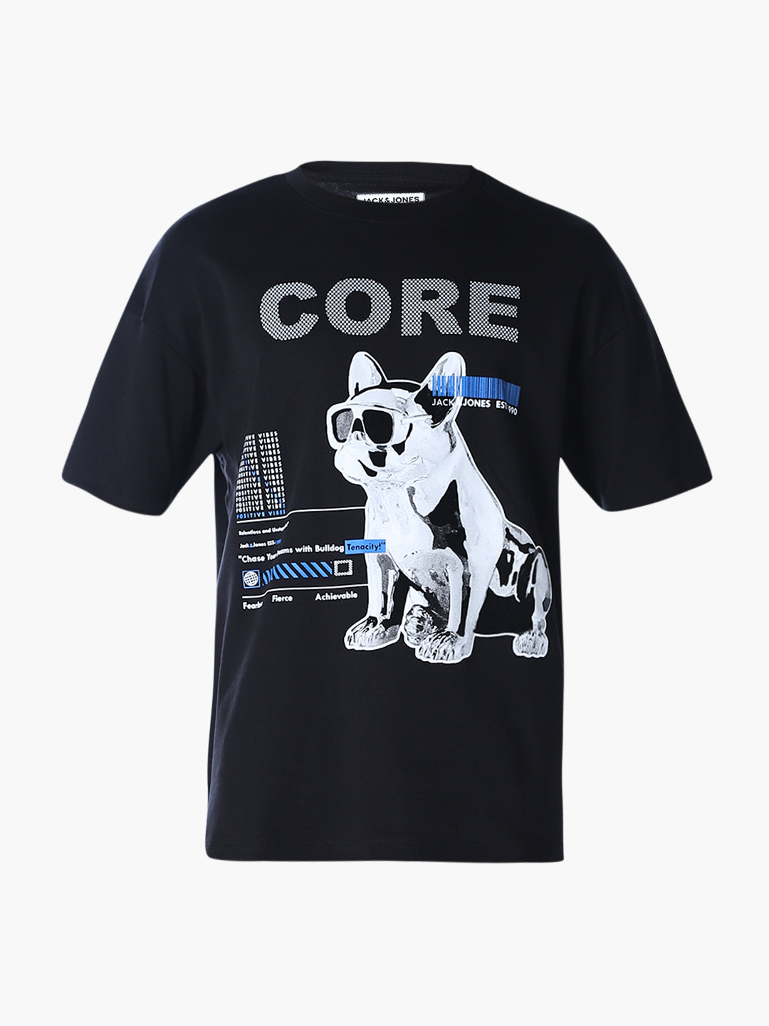 Black Printed Boxy Fit T-shirt