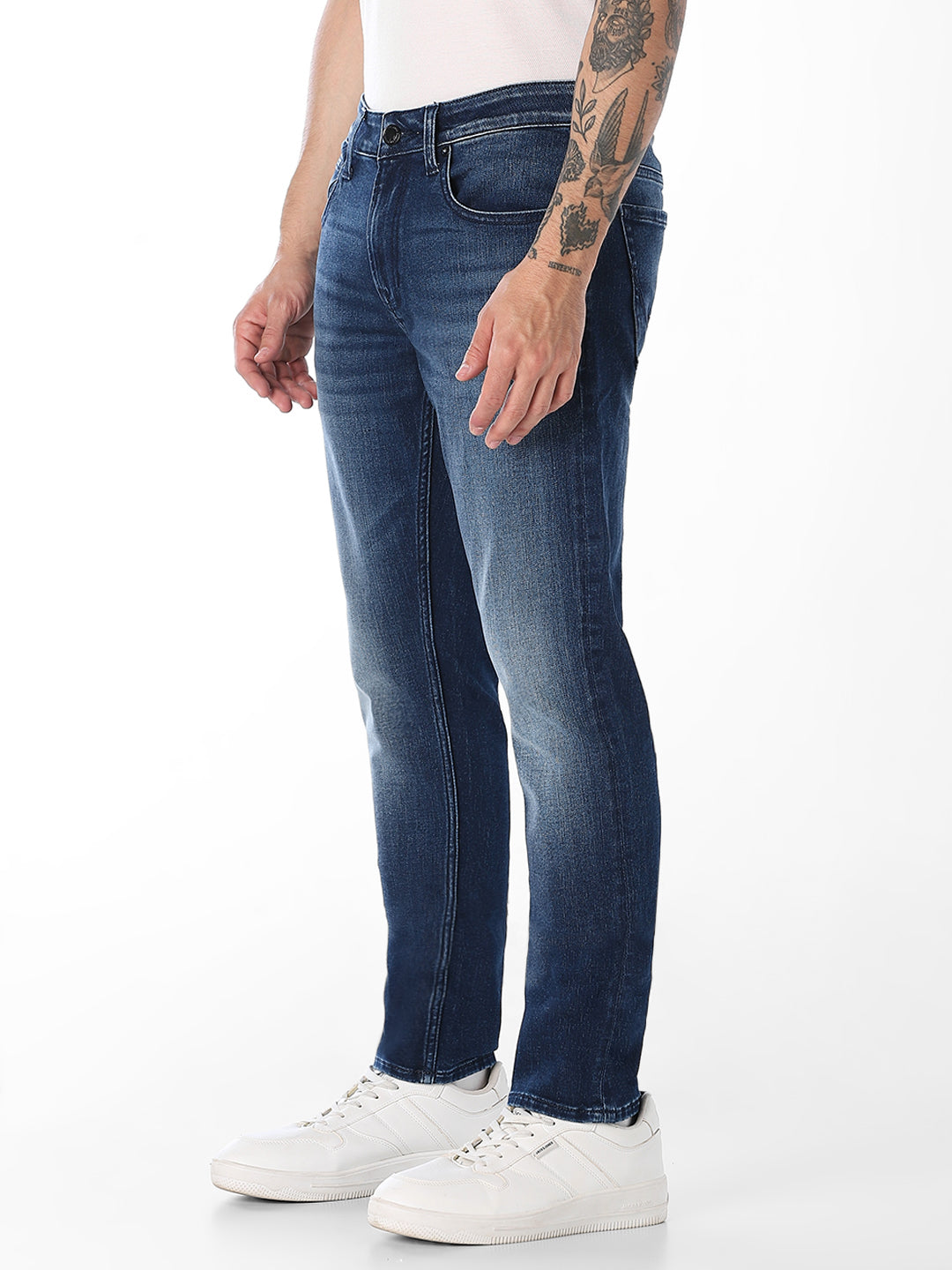 Dark Blue Washed Glenn Slim Fit Jeans