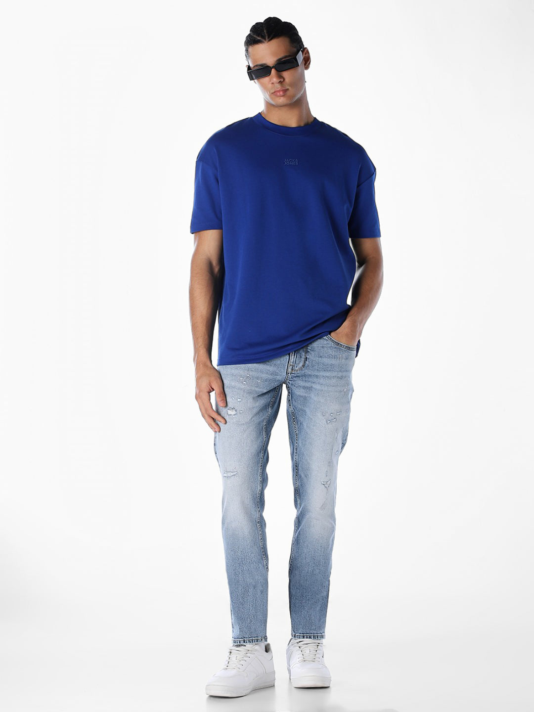 Distressed Glenn Slim Fit Jeans - Light Blue