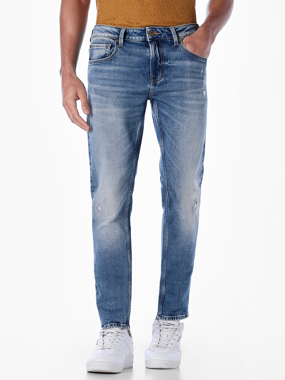 Mildly Distressed Glenn Slim Fit Jeans