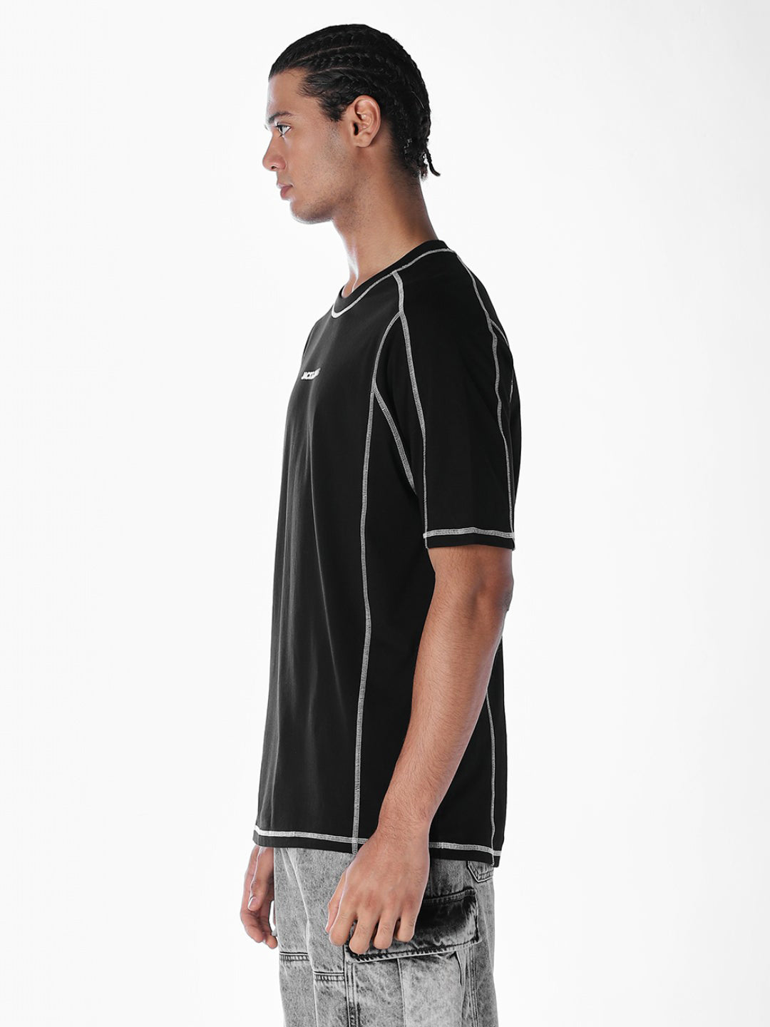 Contrast Stitch Detail Oversized T-shirt