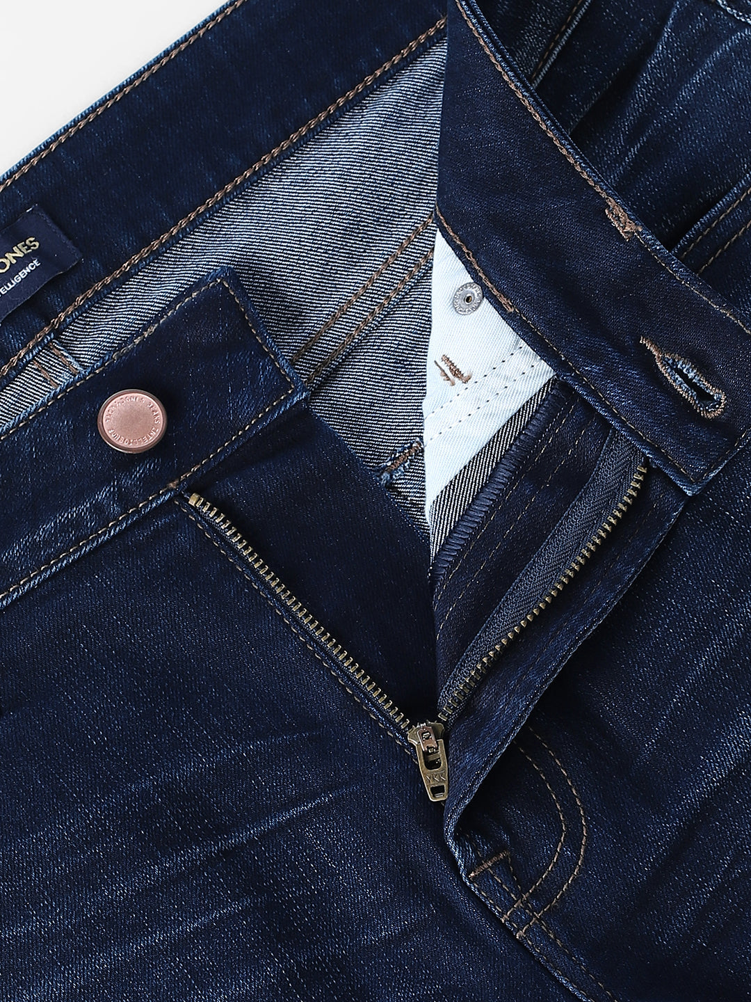 Dark Blue Washed Cropped Anti Fit Jeans