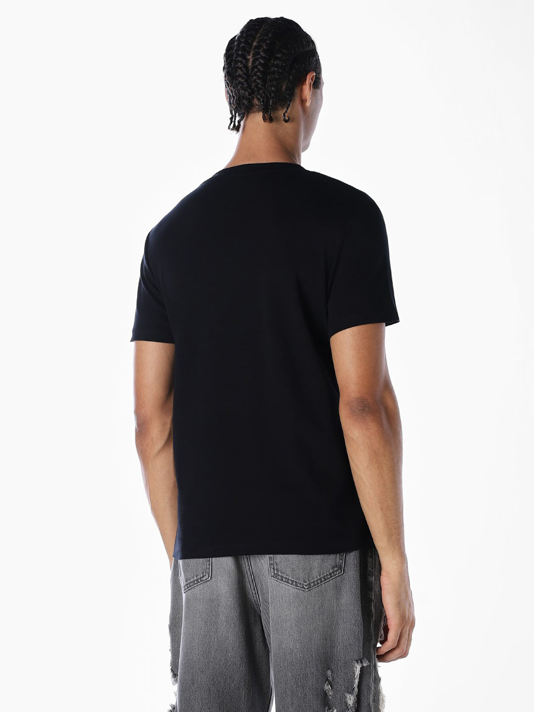 Black Typographic Print T-shirt