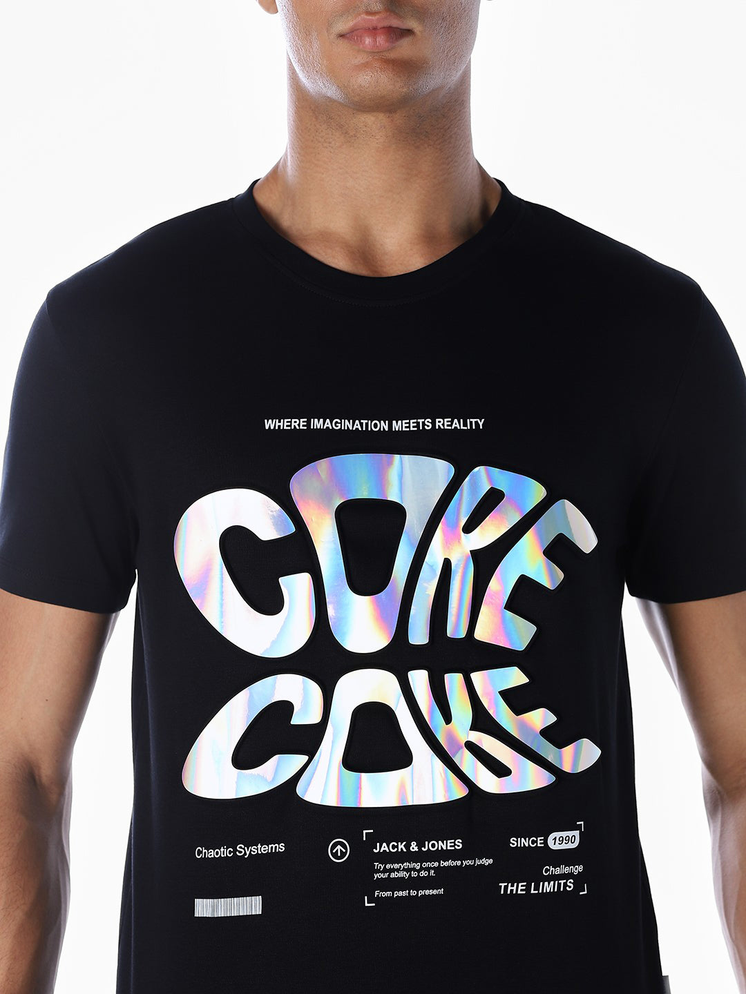 Black Typographic Print T-shirt