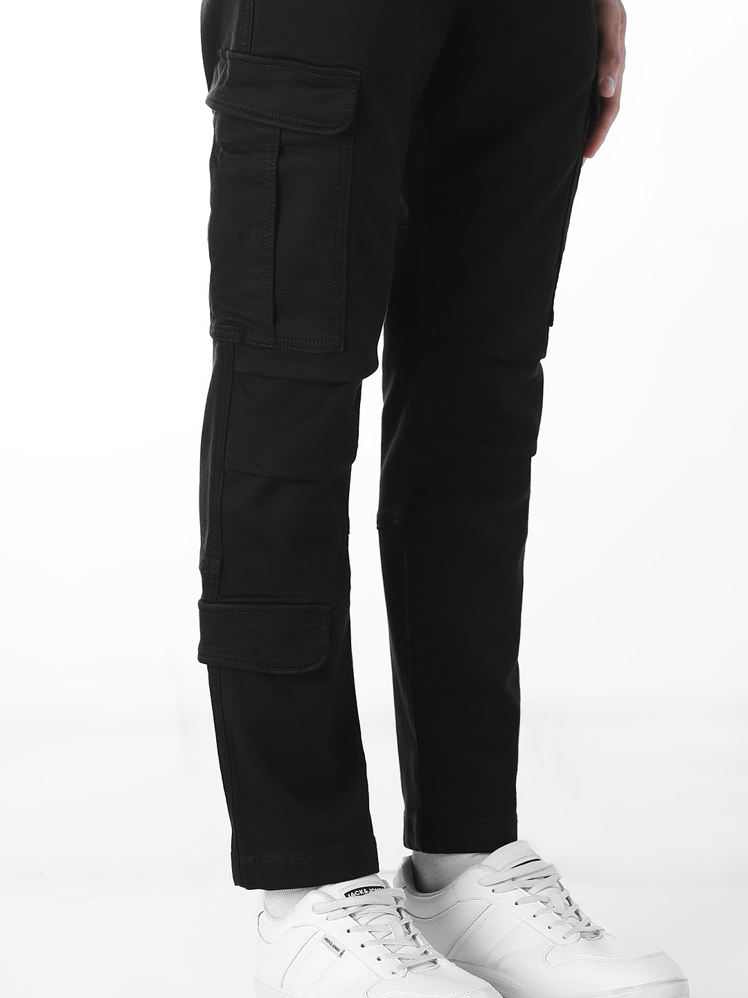 Black Regular Fit Cargos