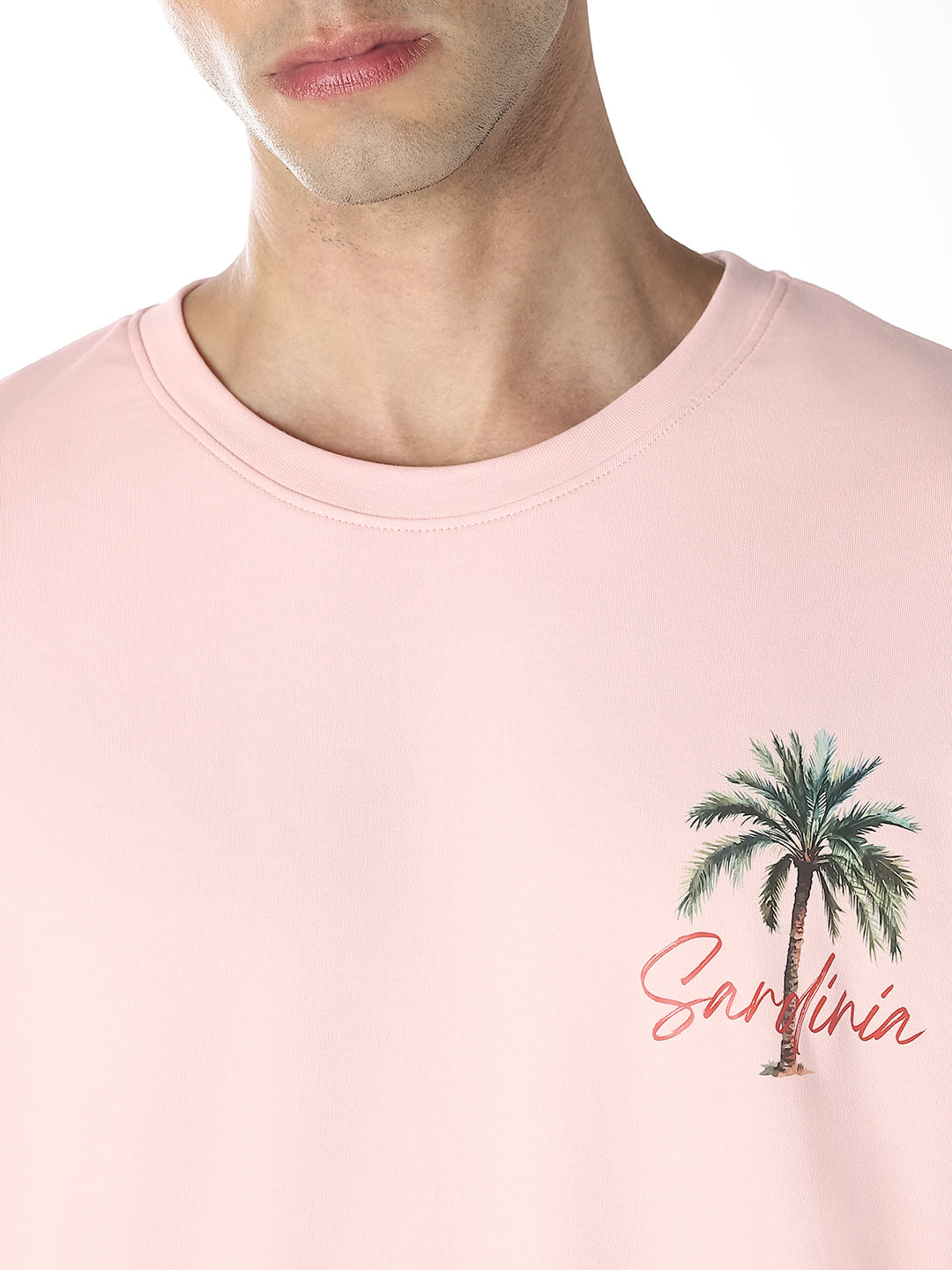 Pink Printed Boxy Fit T-shirt