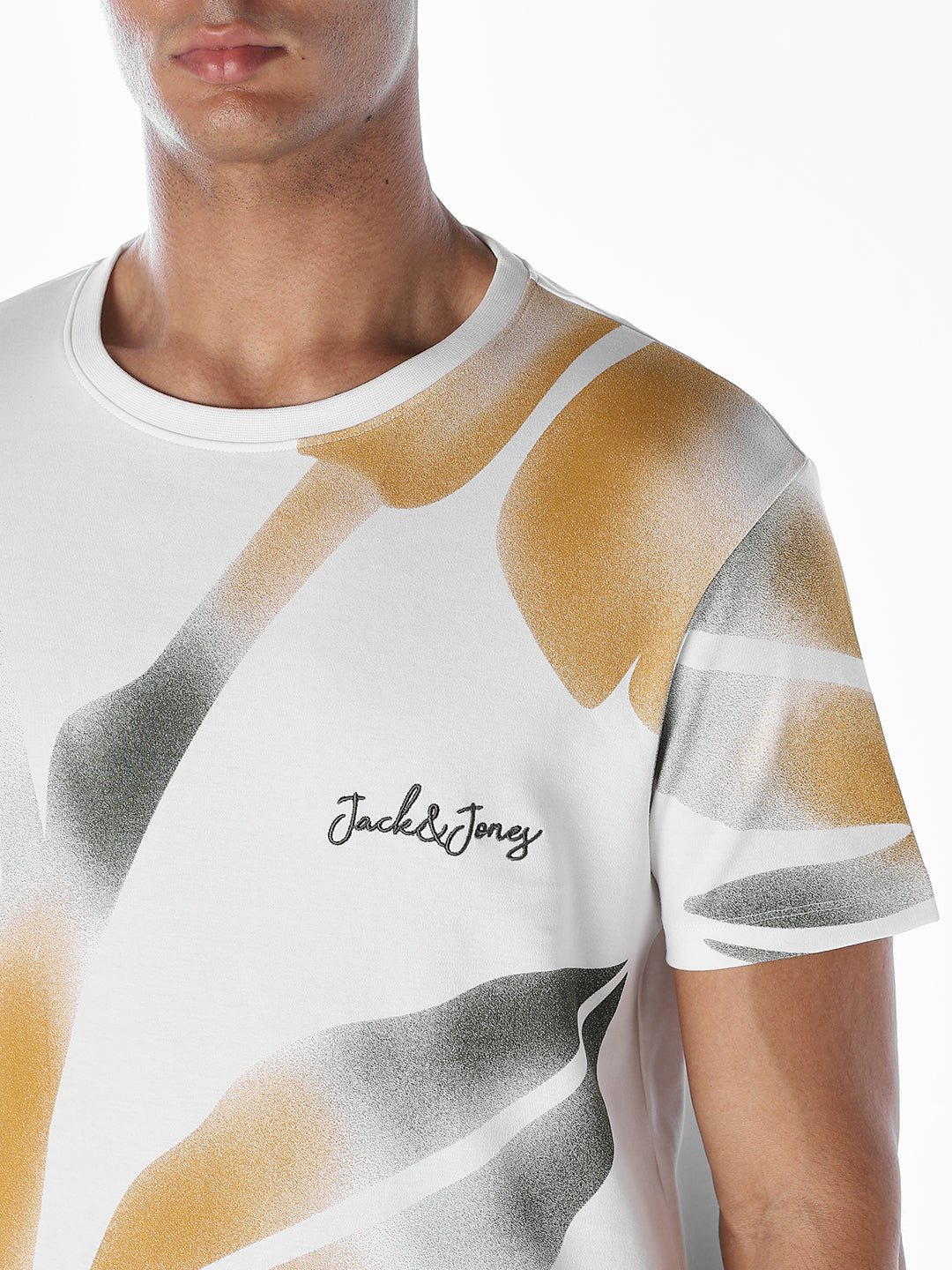 White Printed Cotton T-shirt