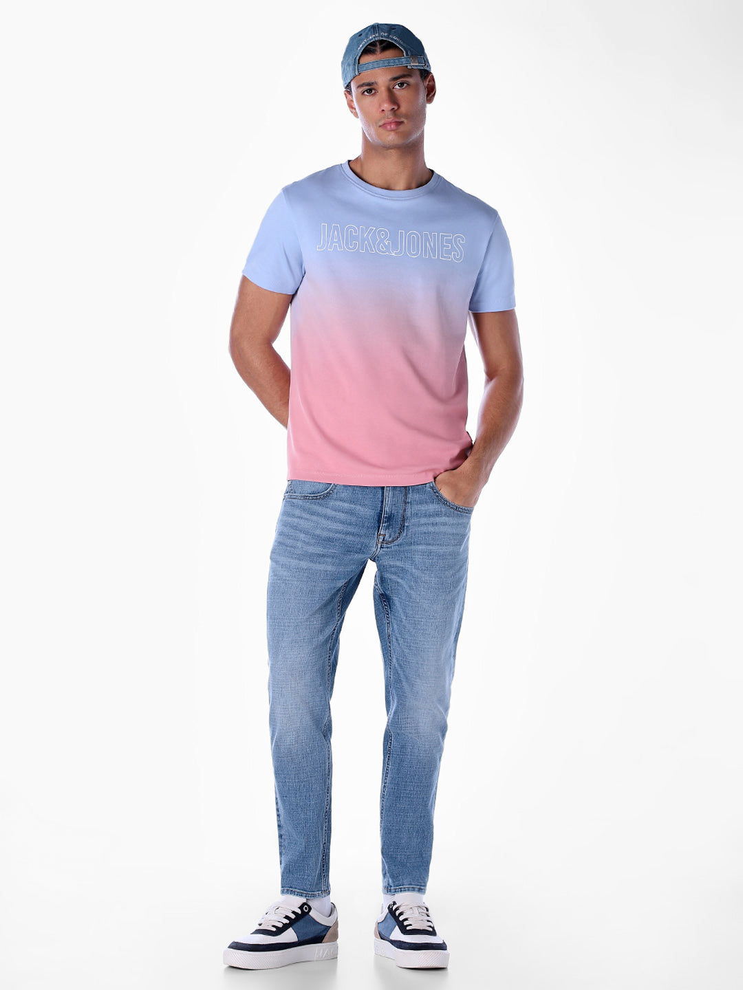 Ombre Cotton Crew Neck T-shirt
