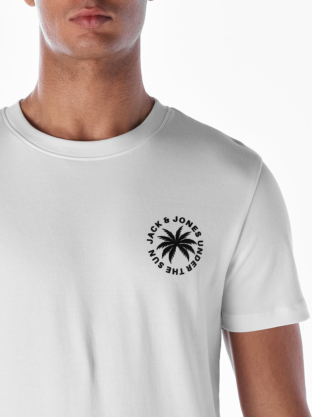 White Printed Cotton T-shirt