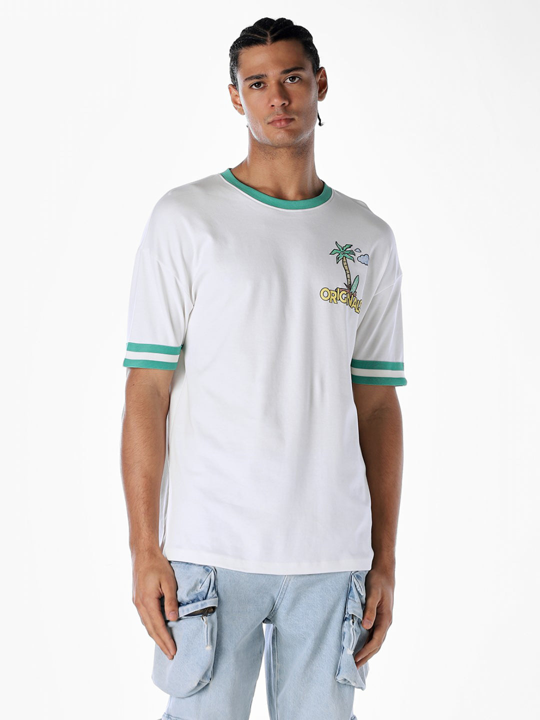 Contrast Tipping Oversized T-shirt