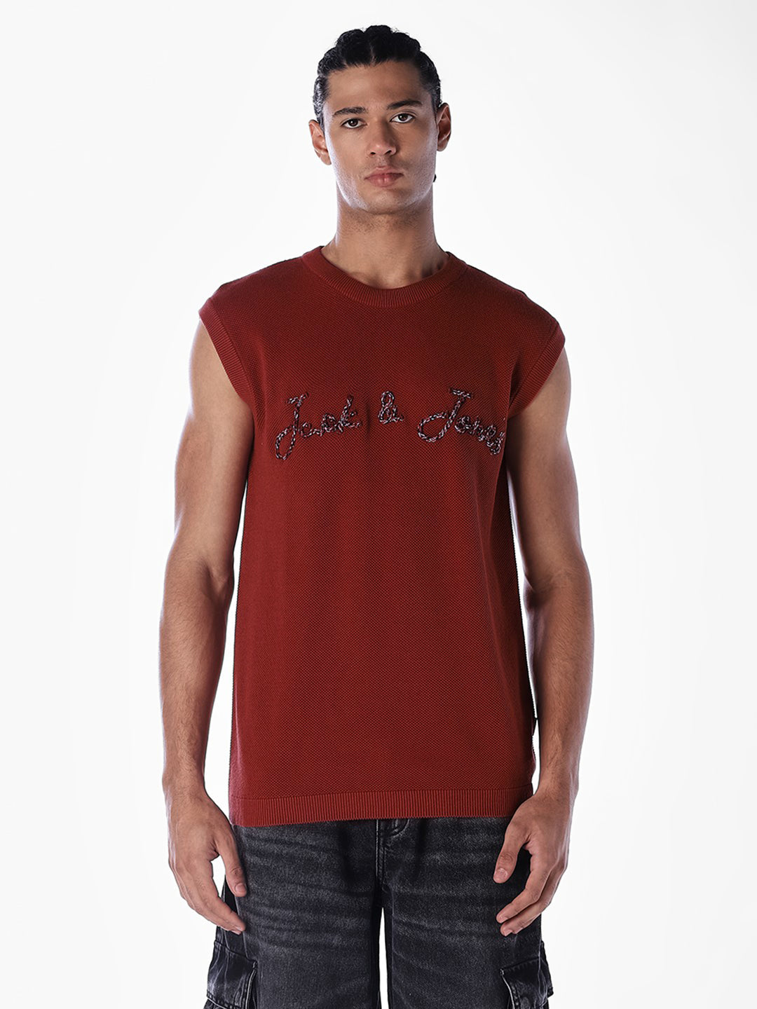 Applique Patchwork Sleeveless T-shirt