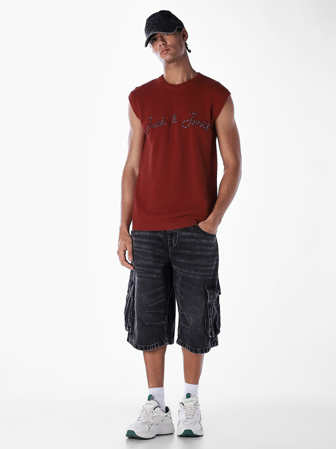 Applique Patchwork Sleeveless T-shirt