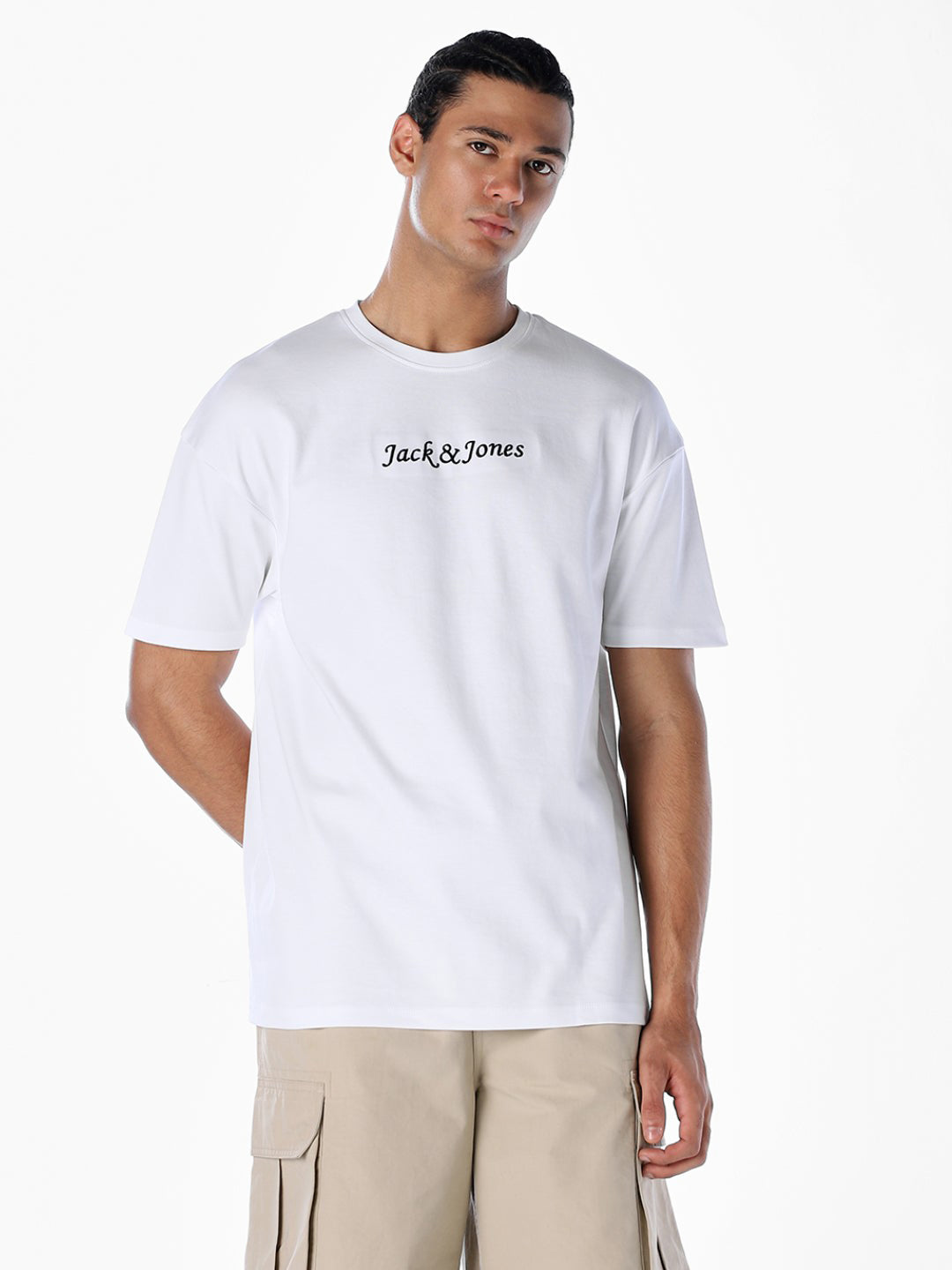 White Printed Boxy Fit T-shirt