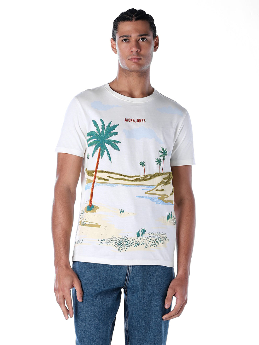 Tropical Print Cotton T-shirt
