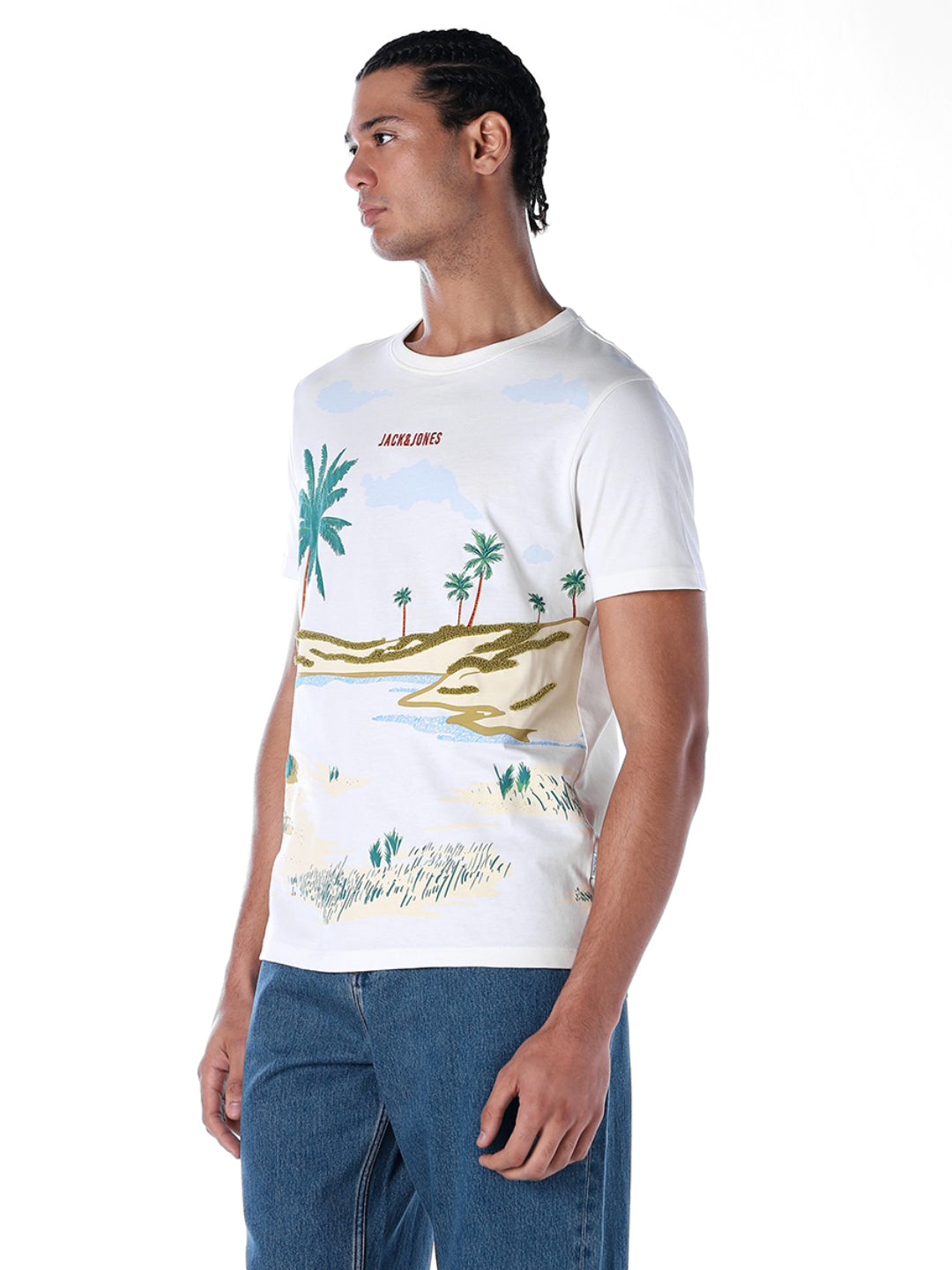Tropical Print Cotton T-shirt