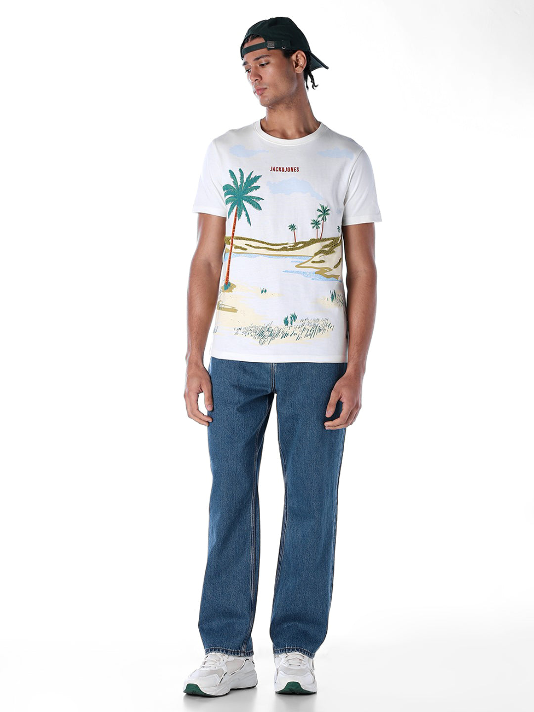 Tropical Print Cotton T-shirt