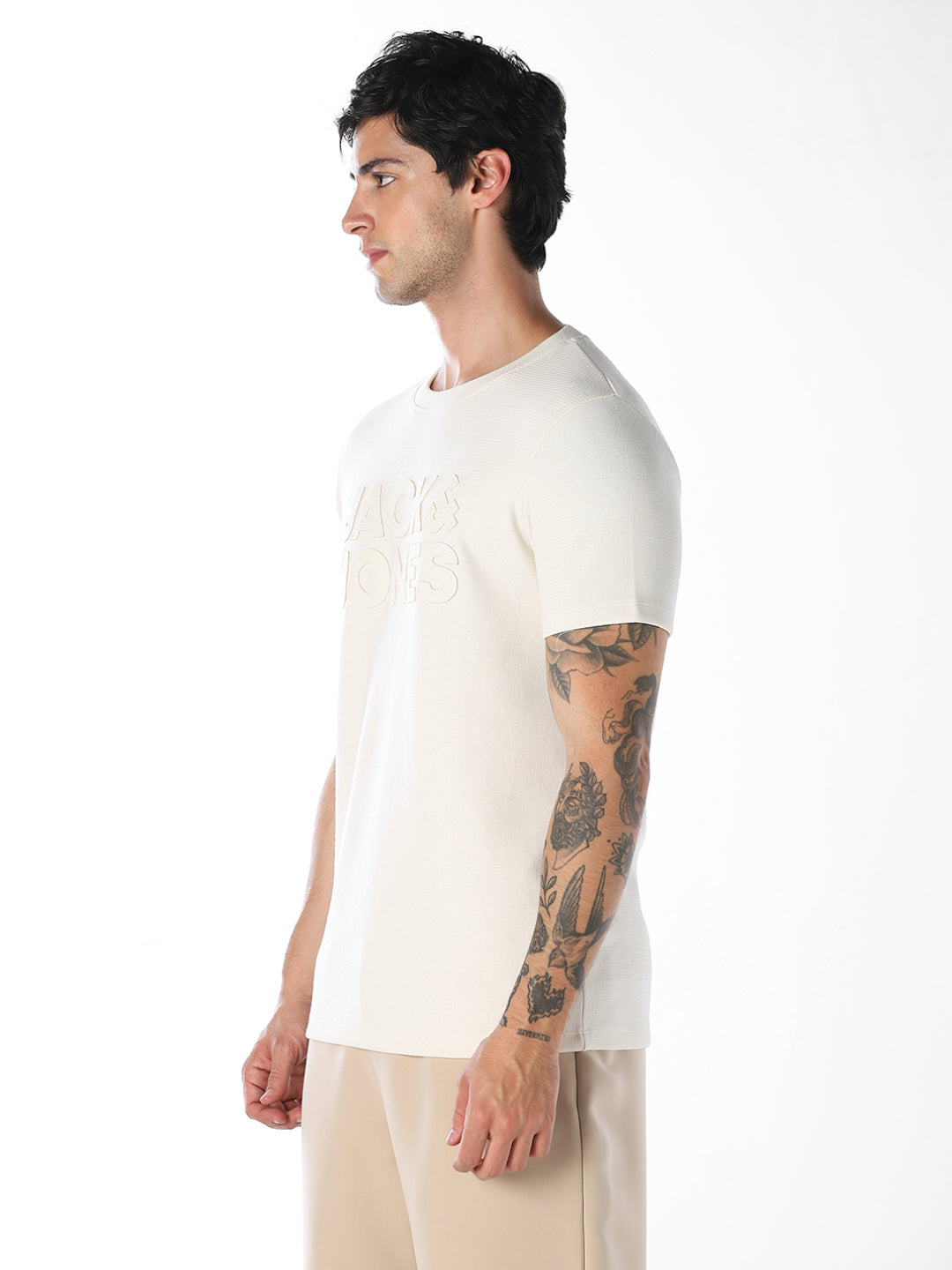 Applique Patchwork Logo Cotton T-shirt