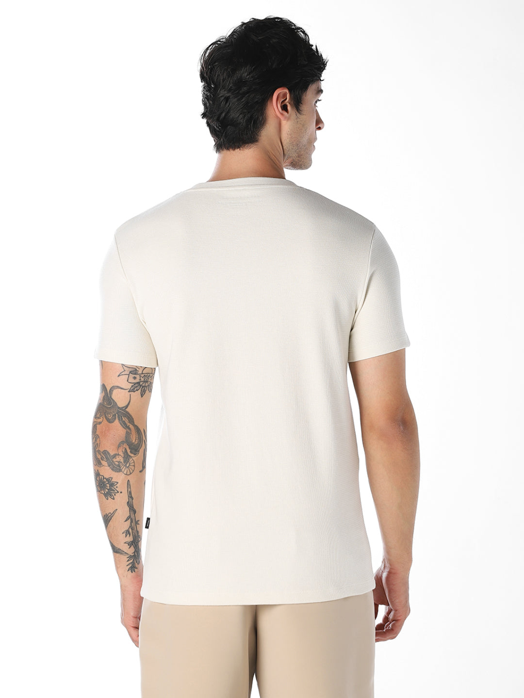 Applique Patchwork Logo Cotton T-shirt