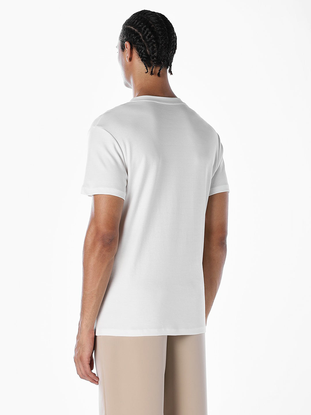 Embroidered Print Cotton T-shirt