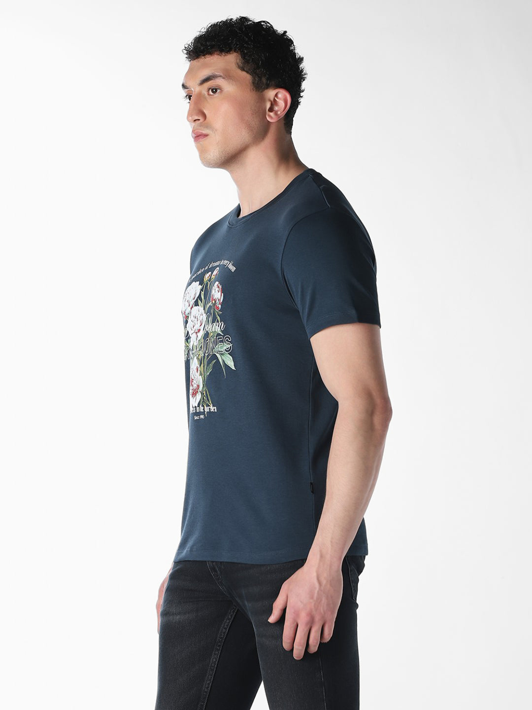 Floral Print Crew Neck T-shirt