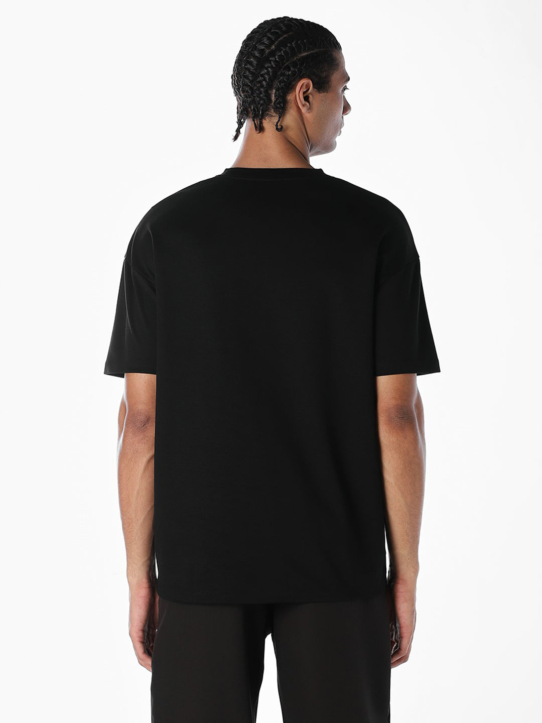 Textured Stitch Detail Oversized T-shirt