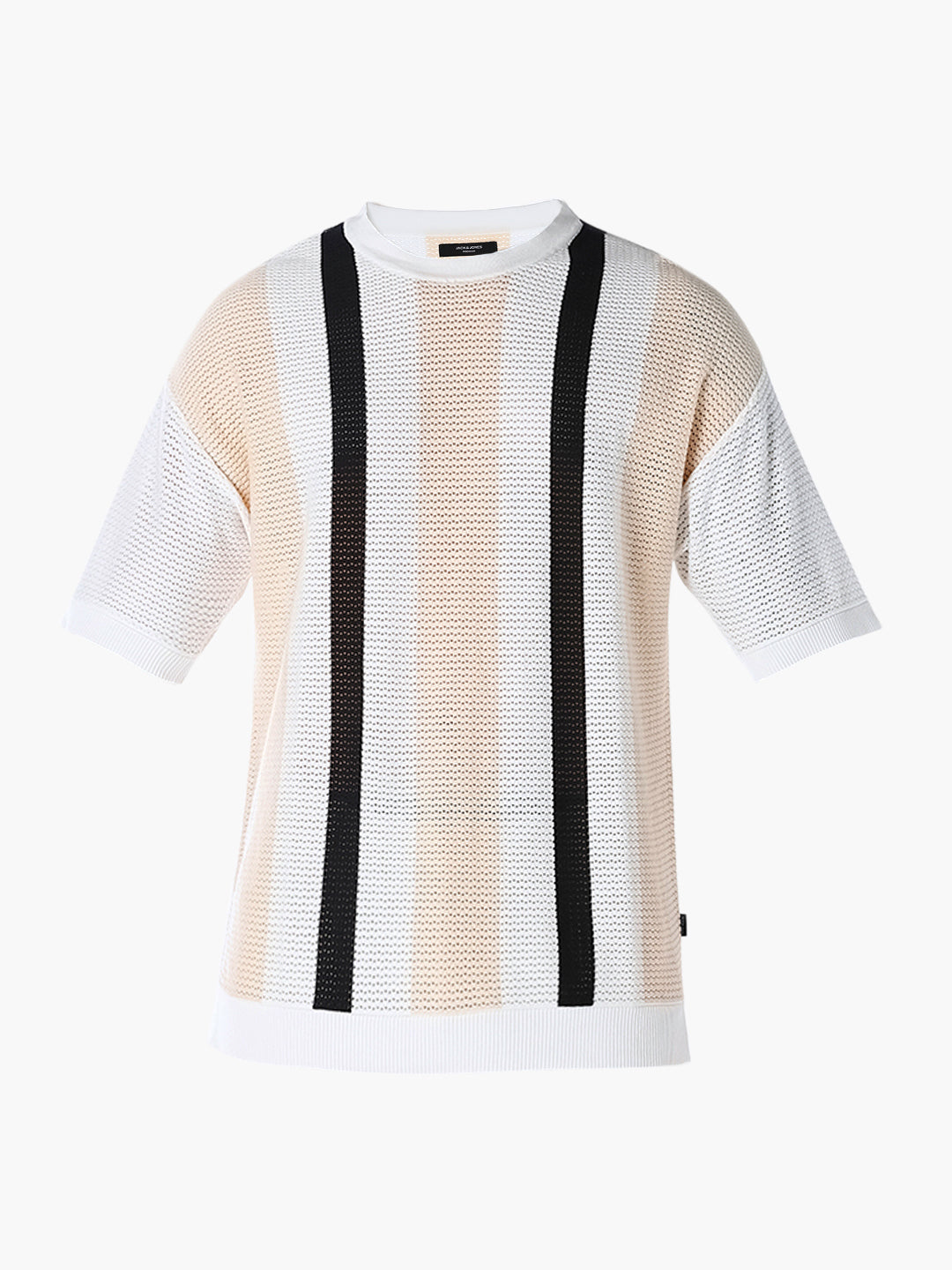 Striped Crew Neck Knitted T-shirt