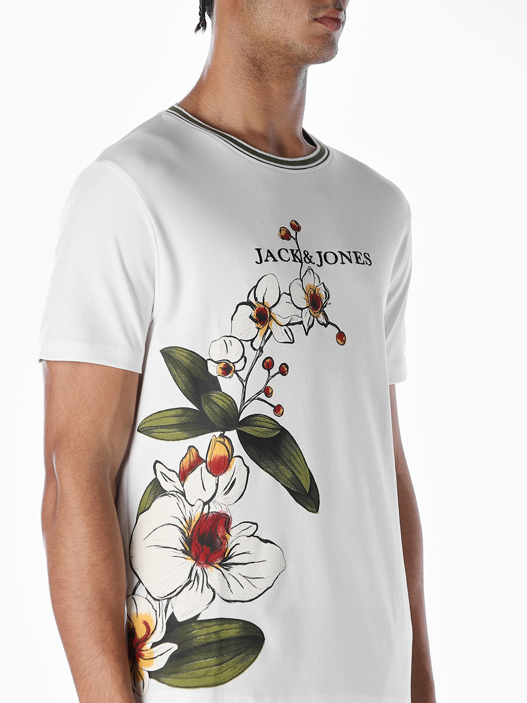 Embroidered Print Cotton T-shirt