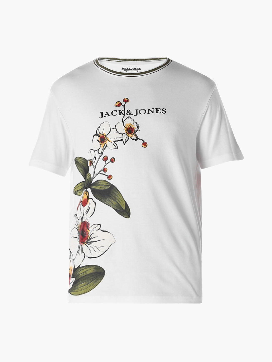 Embroidered Print Cotton T-shirt