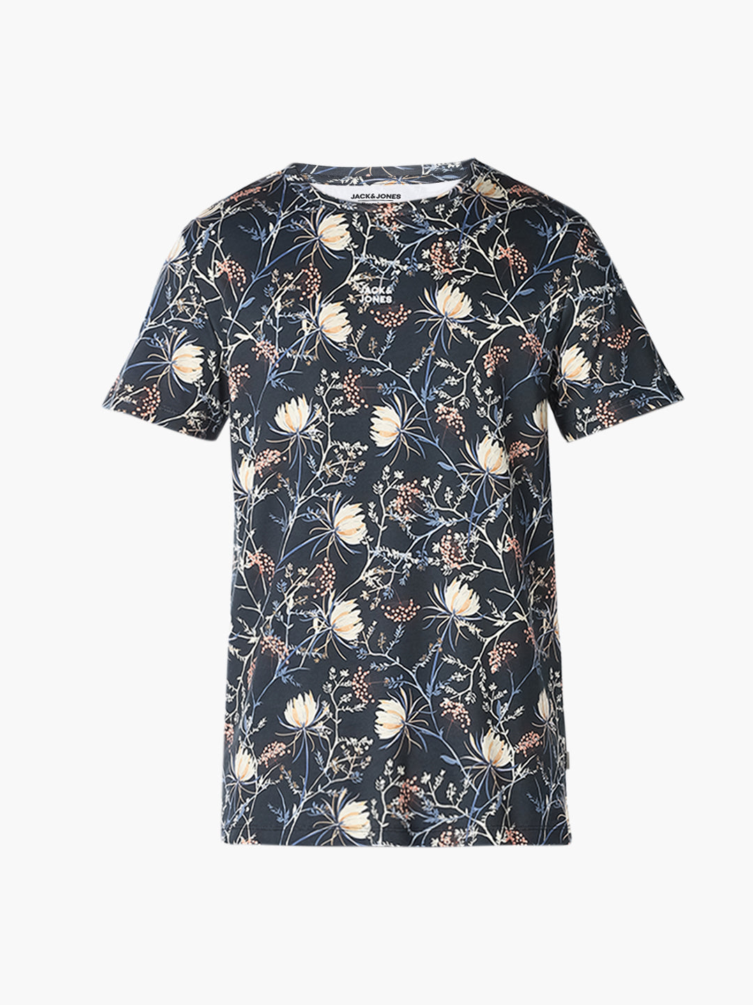 Black Printed Cotton T-shirt