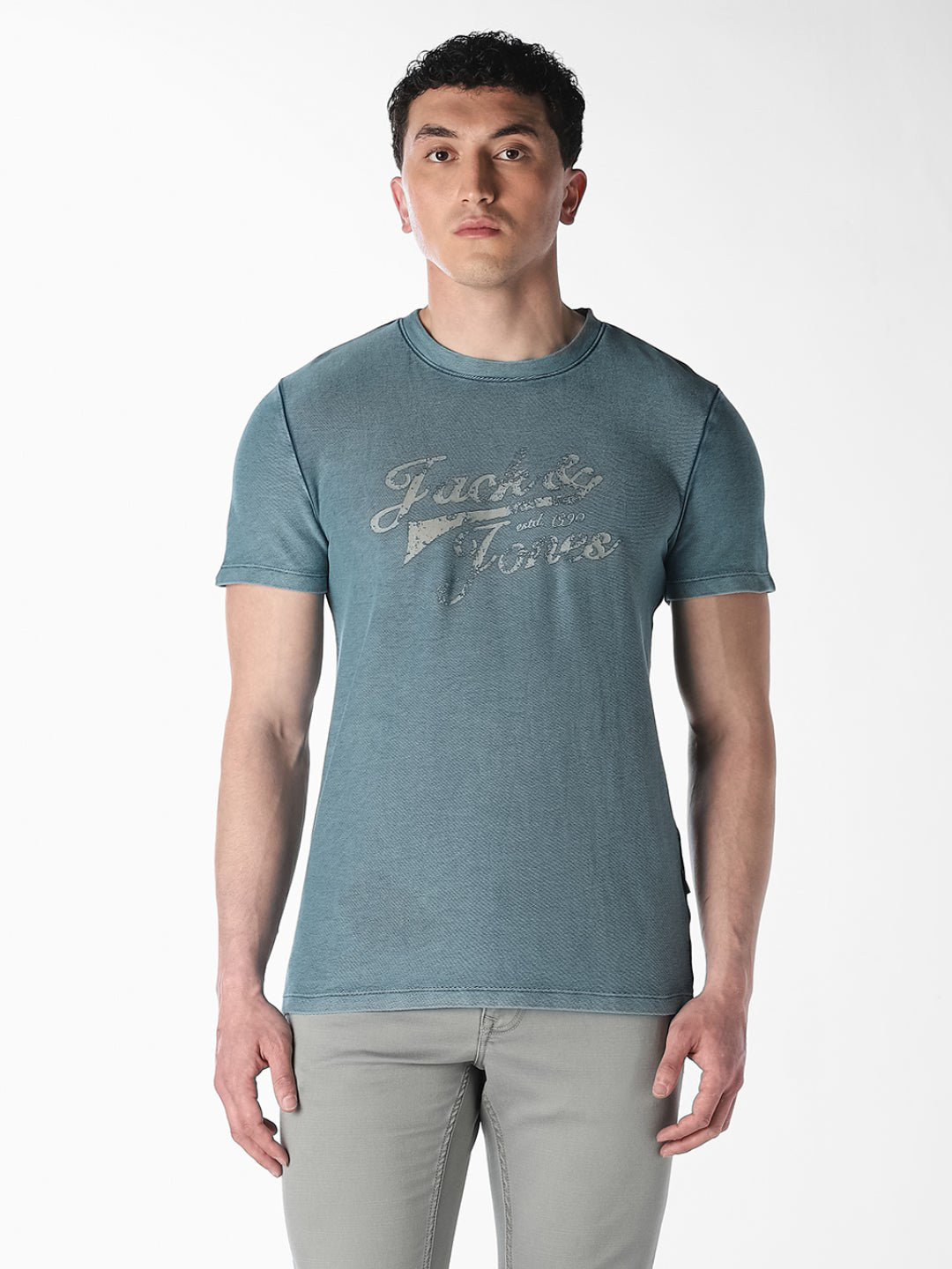 Acid Wash Printed Boxy Fit T-shirt