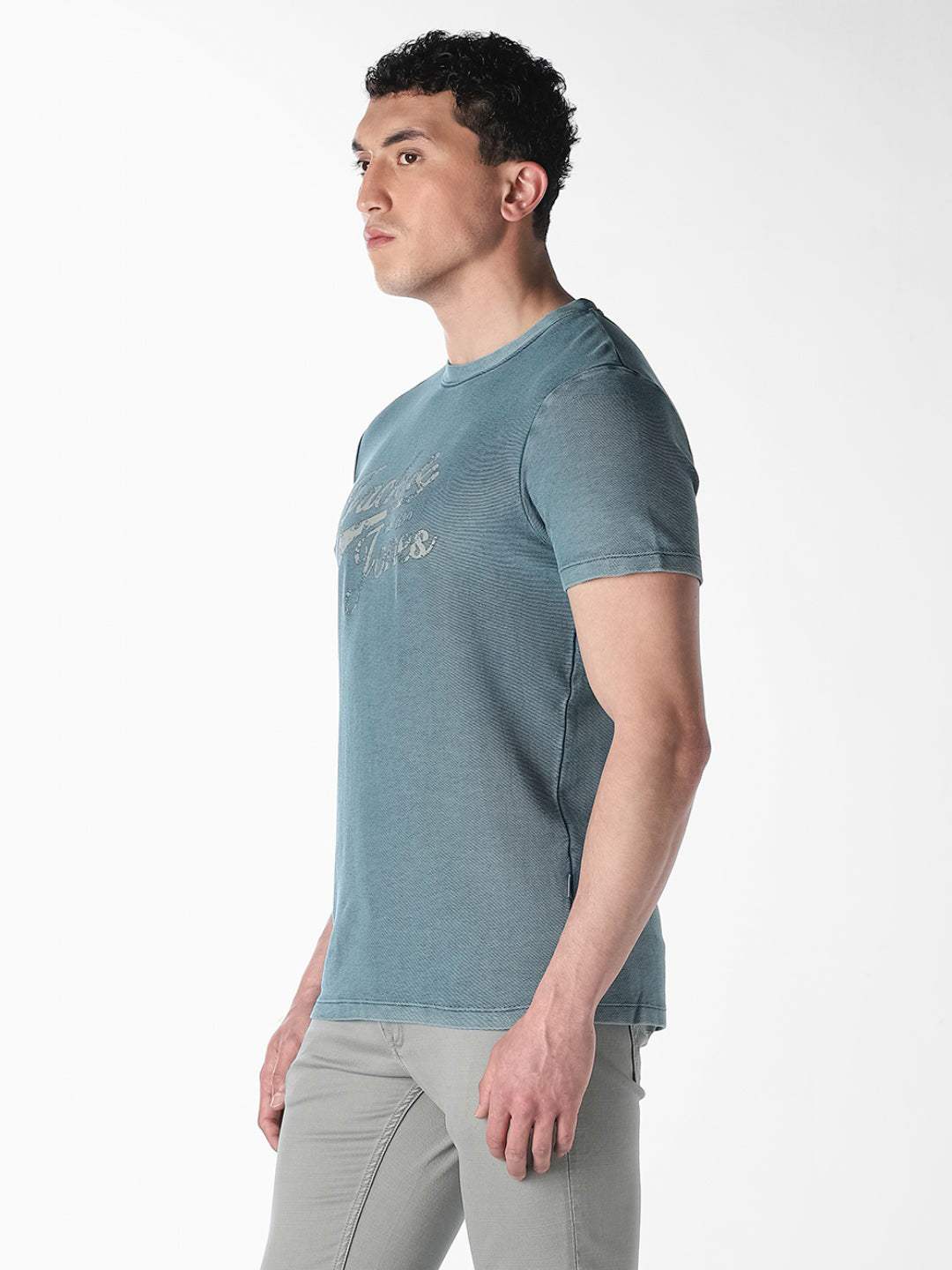 Acid Wash Printed Boxy Fit T-shirt