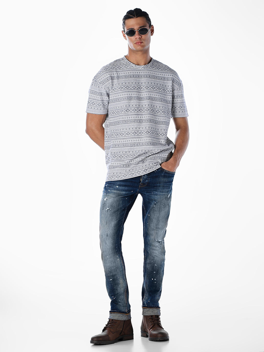 Printed Jacquard Oversized T-shirt